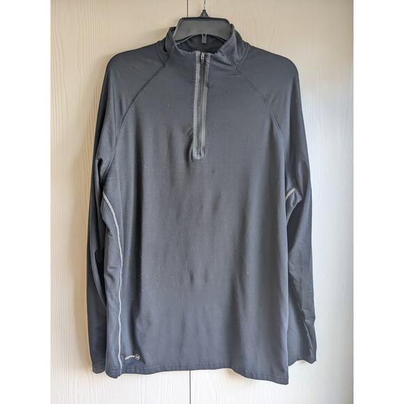 Russell Men's Rich Black Dri-Power 1/4 Zip Athletic Sweatshirt Jacket Size L - Picture 1 of 5